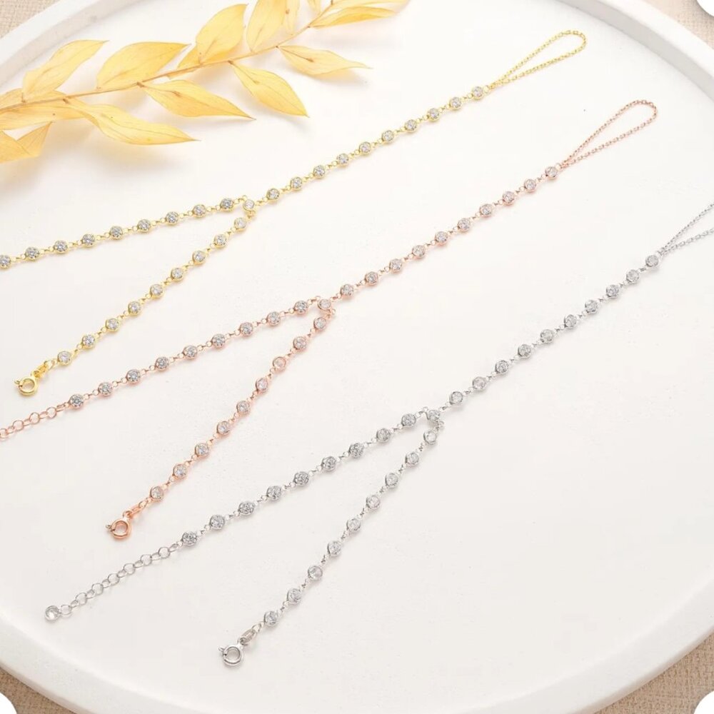 14K Gold Plated Minimalist Hand Chain Ring, Hand Chain Bracelet, 925K silver - Picture 4 of 4